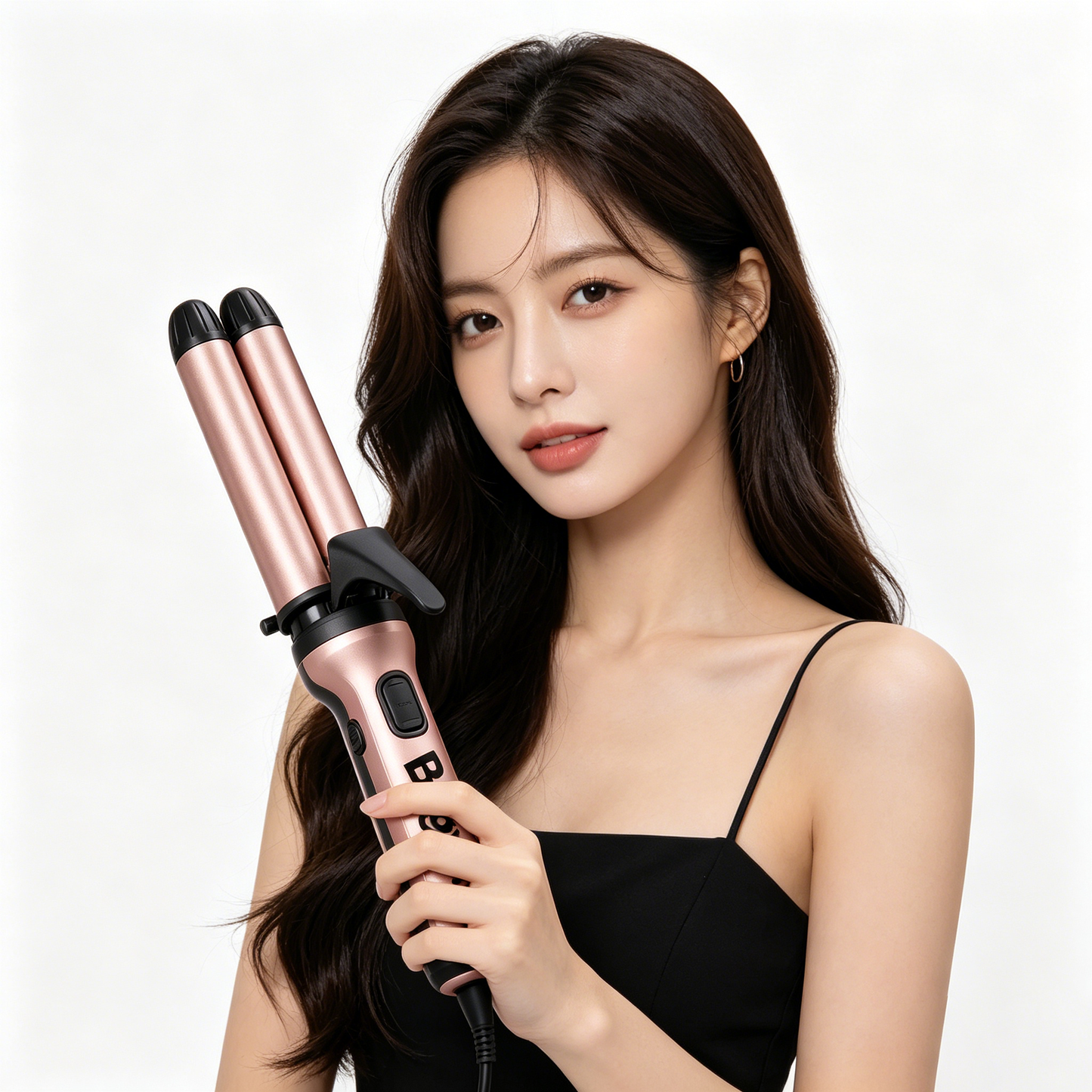 【Bigull Double Barrel Curling Iron】—— Effortless Waves & Salon-Level Styling
