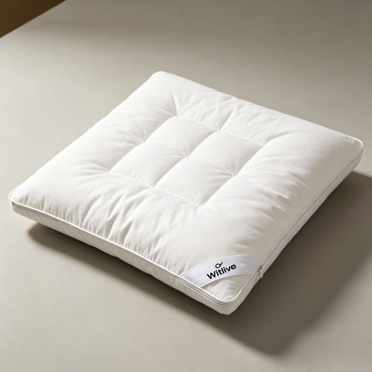 Witlive Square Bed Pillow, Adjustable Soft Support Sleeping Pillow, Breathable Cotton‑Covered Cushion Pillow for Side & Back Sleepers, Home Bedroom Decor Pillow