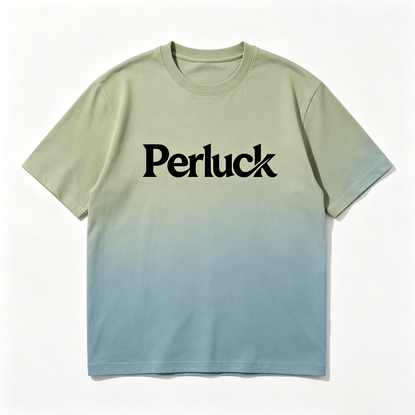 Perluck Gradient Color Crew Neck Short Sleeve T-Shirt Men Loose Fit Trendy Streetwear Soft Cotton Fashion Casual Daily Tee