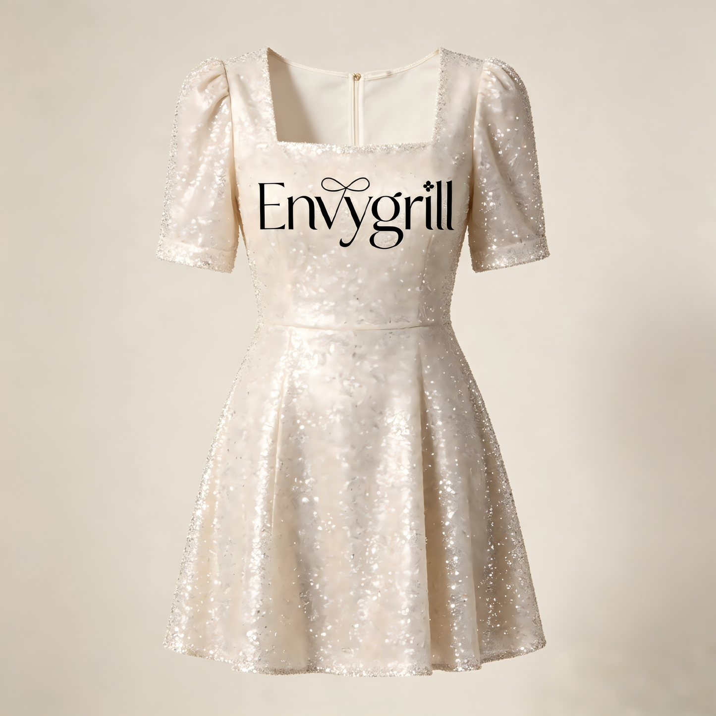 【Envygrill Sequin Puff-Sleeve Mini Dress】—— Sparkling Elegance for Special Occasions