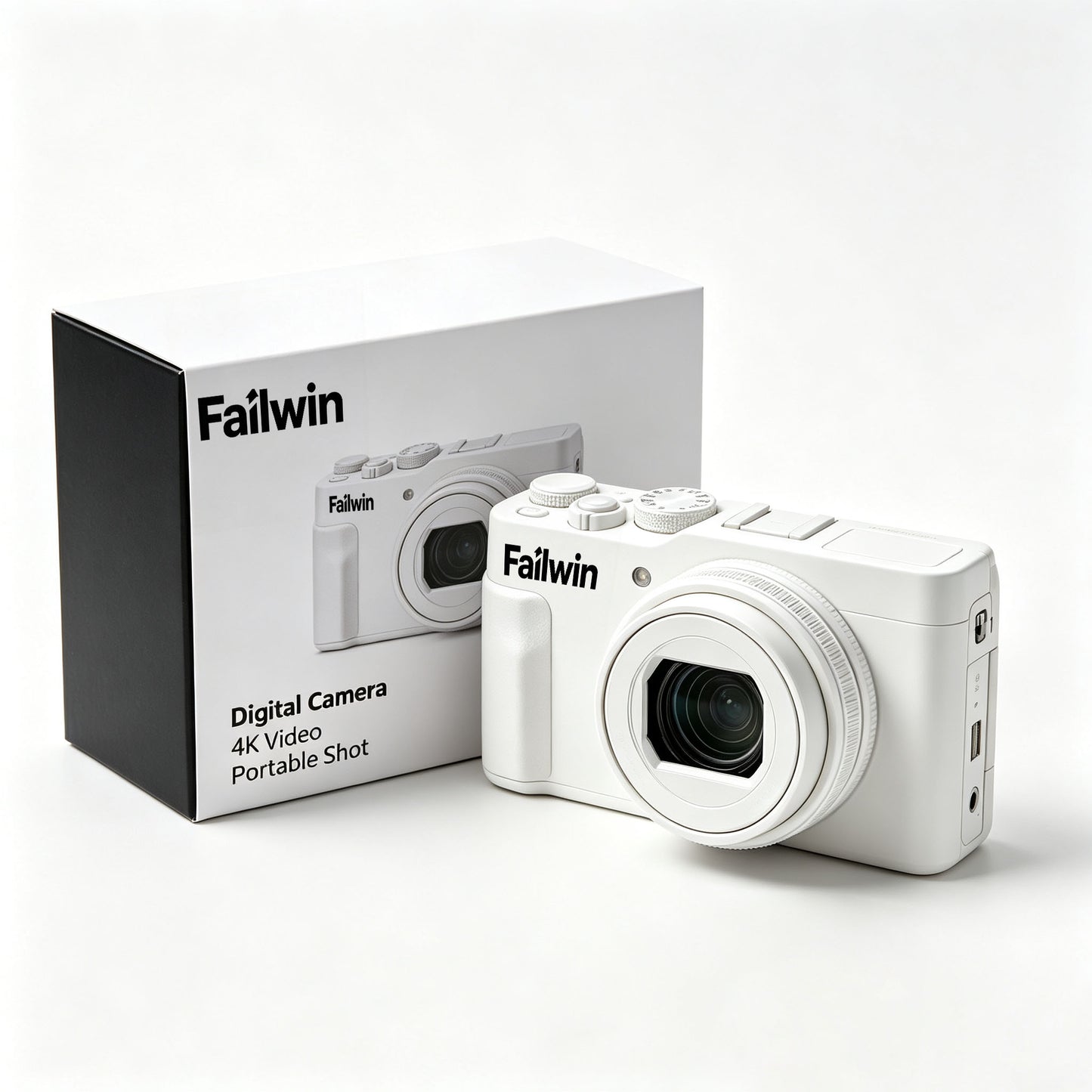 Failwin Digital Camera, 4K Video Camera Portable Compact Vlogging Camera for Travel, Photography & Content Creation