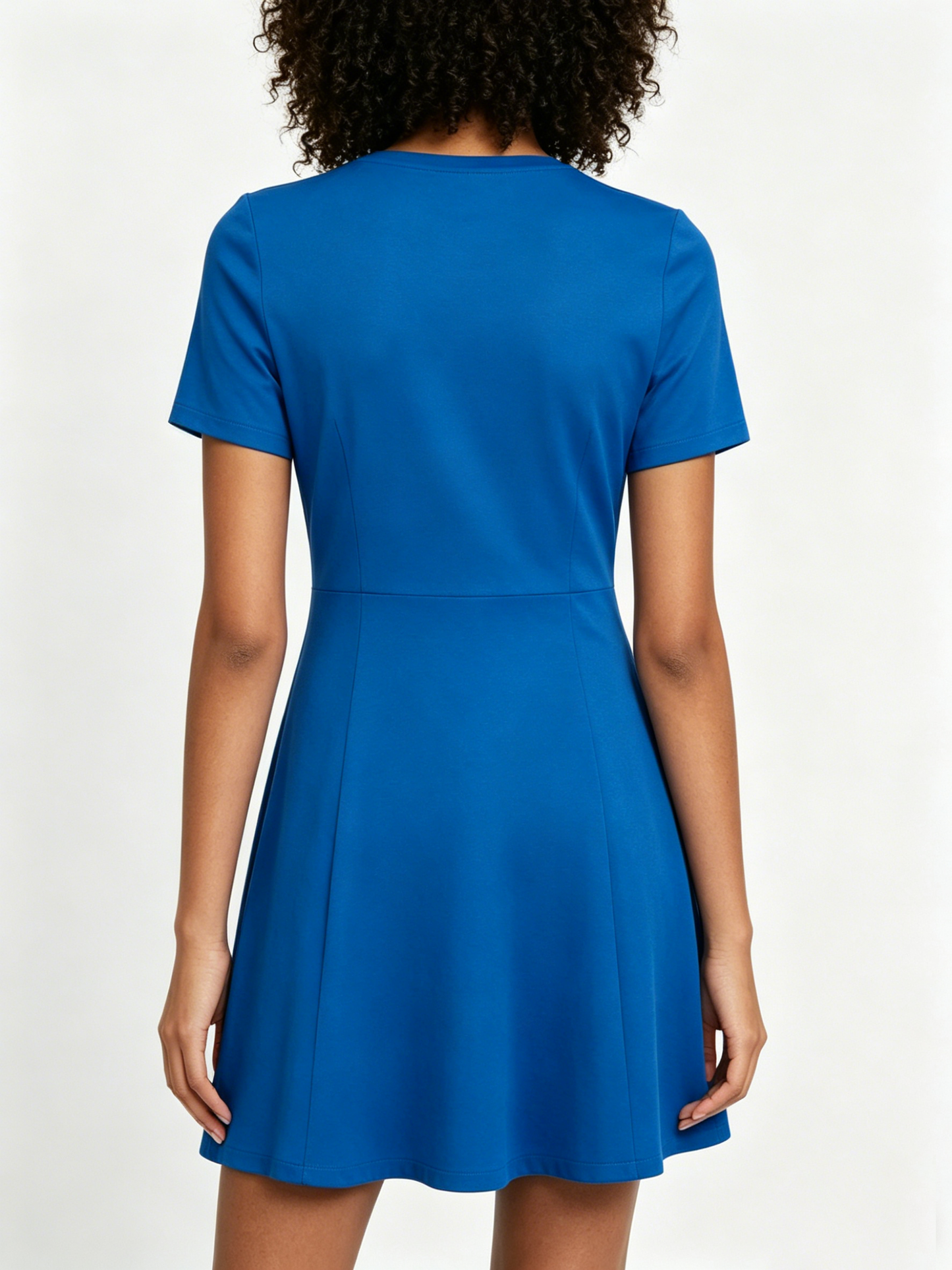 【Cloudrose Bright Blue Fit-and-Flare Dress】—— Versatile & Polished Everyday Essential