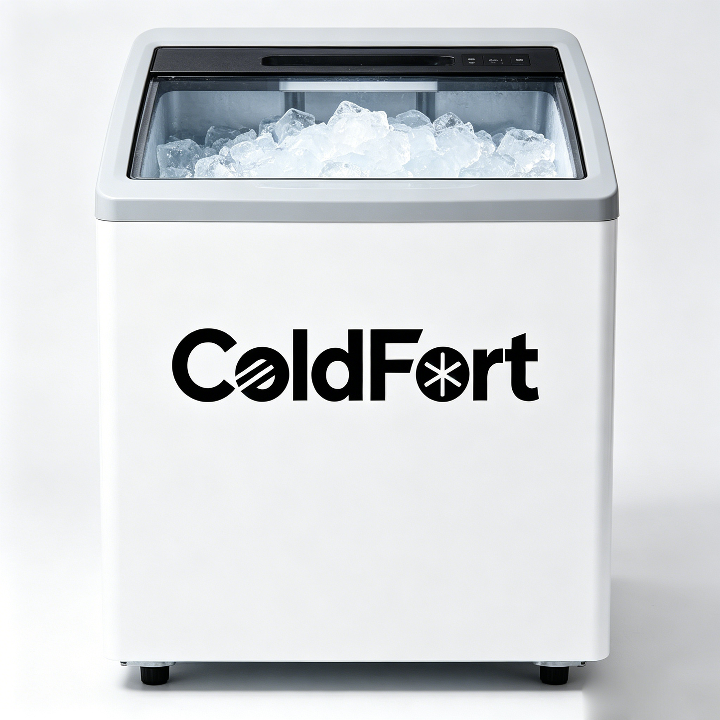 ColdFort Portable Countertop Ice Maker Machine, Fast Self-Cleaning Ice Cube Maker with Large Storage Bin, Mobile Rolling Wheels Compact Ice Machine for Home Kitchen Bar Camping RV Office