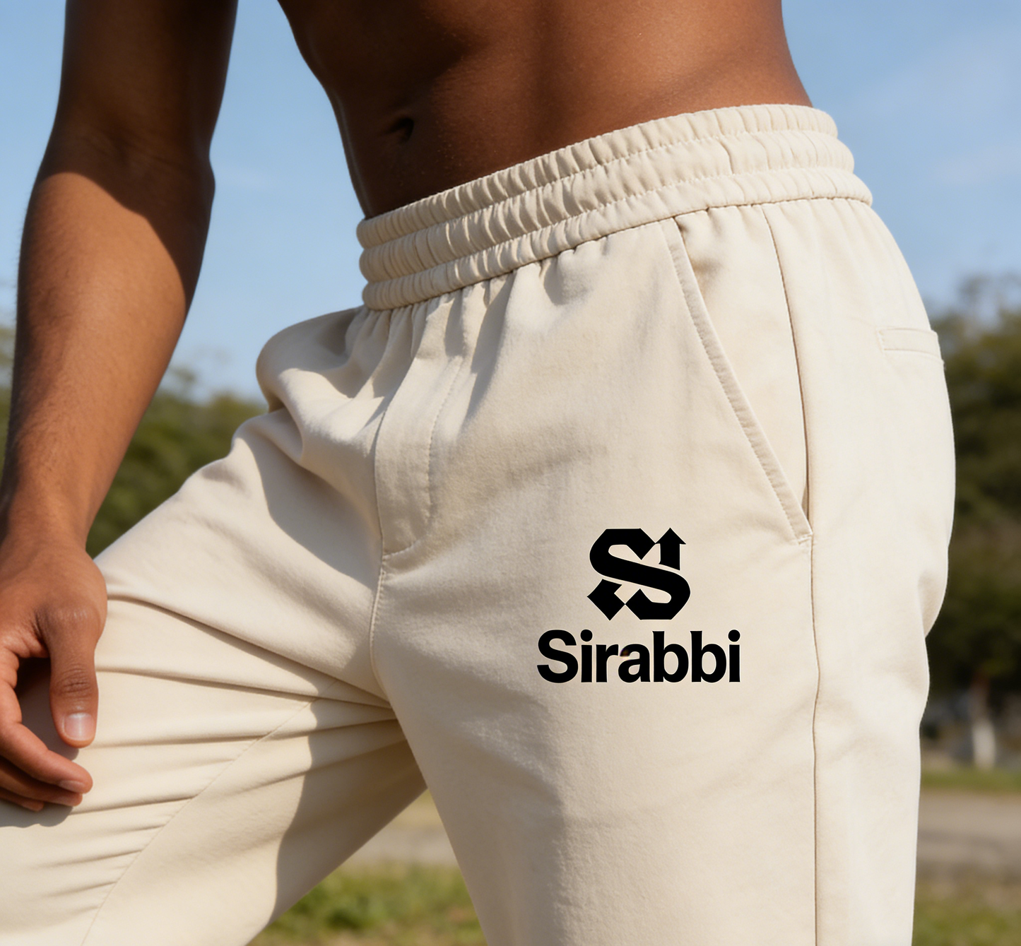 【Sirabbi Logo Print Casual Jogger Pants】—— Comfort & Style for Everyday Wear
