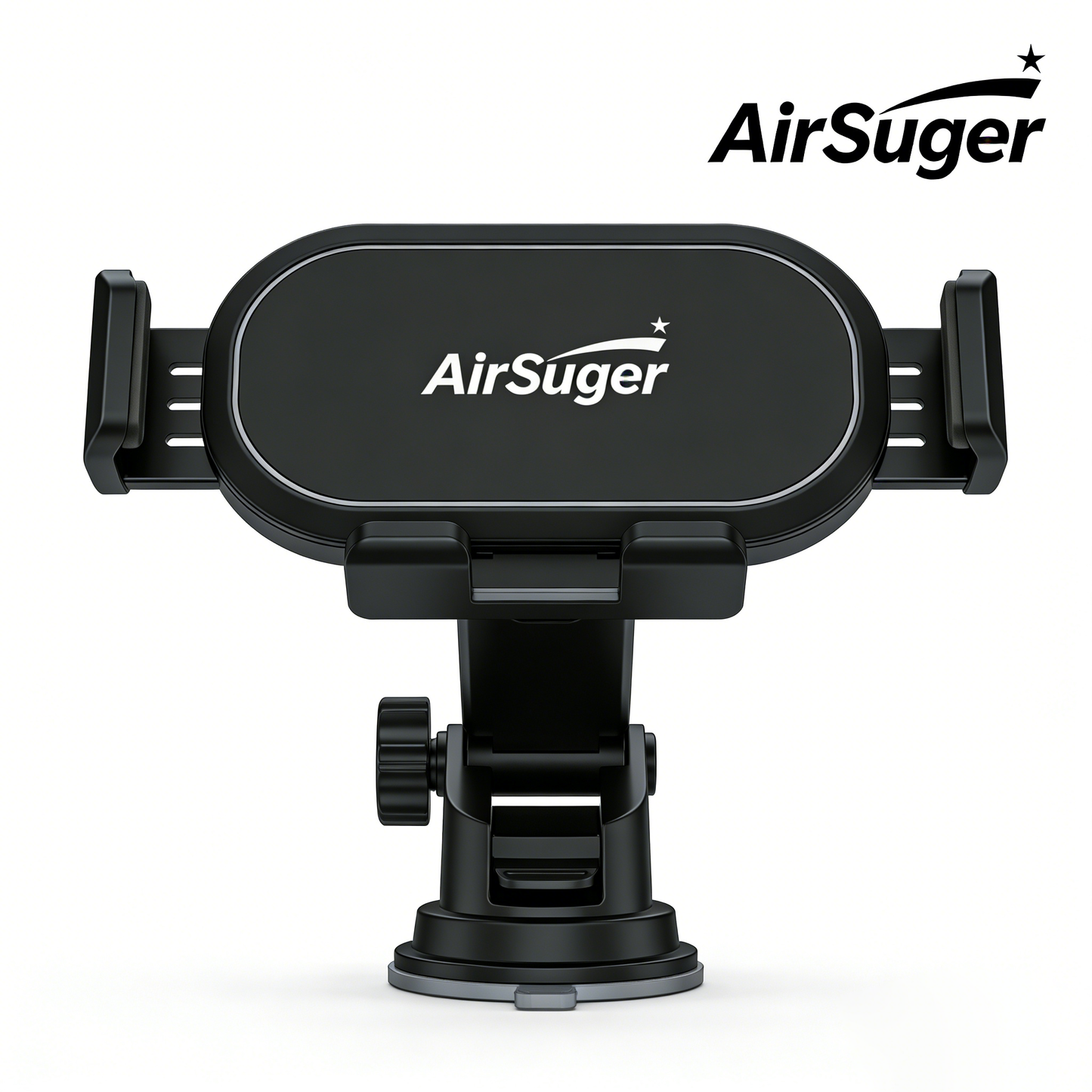 AirSuger Car Phone Mount, Universal Dashboard Windshield Phone Holder with Strong Suction Cup, Adjustable Hands-Free Cell Phone Stand for iPhone, Samsung, All Smartphones