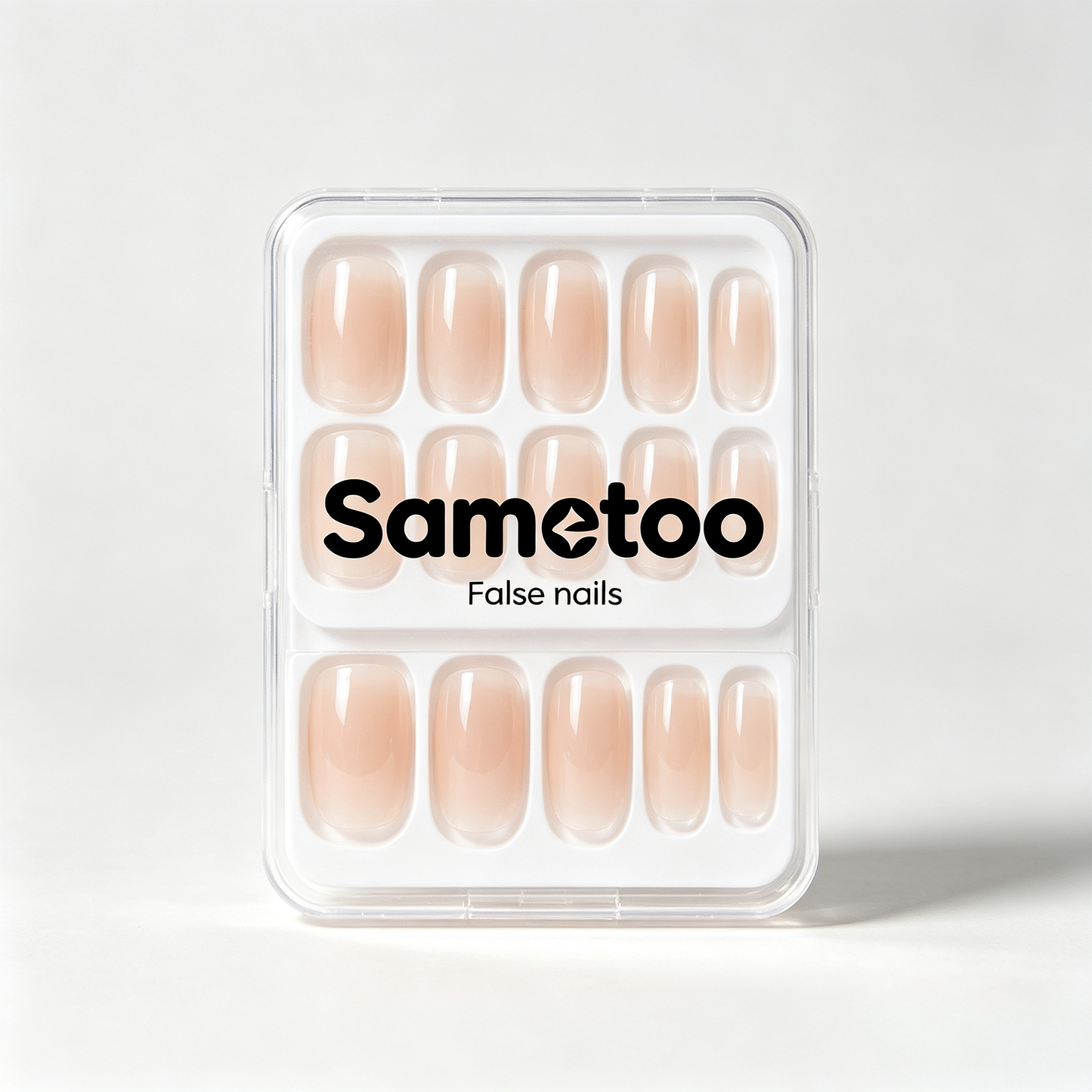 Sametoo Nude Gradient Press On False Nails, Glossy Oval Medium Fake Nail Kit With Jelly Glue, Salon-Quality Reusable Manicure Set, Quick At-Home Nail Art For Daily & Occasion Wear
