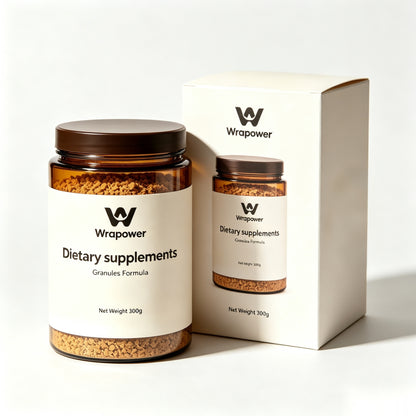 Wrapower Dietary Supplements 300g, Premium Granules Formula Nutritional Supplement, Daily Wellness Support for Adults, UVBlocking Amber Glass Jar with Gift Box