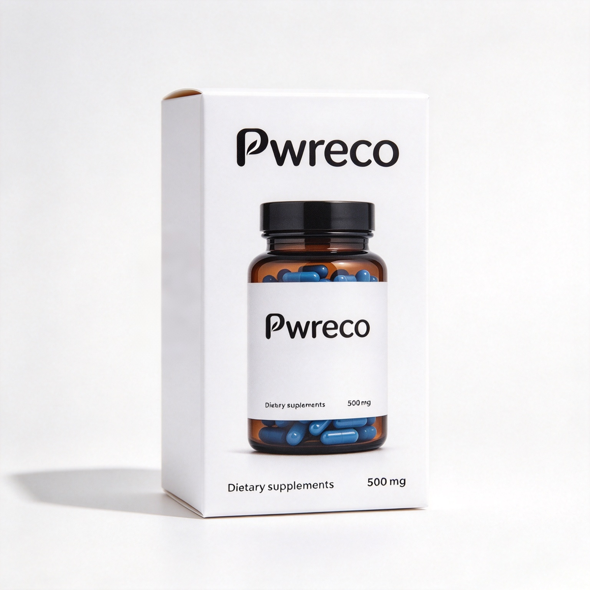Pwreco Daily Dietary Supplement Capsules, 500mg Per Capsule, Natural Nutritional Support Capsules for Adult Daily Wellness