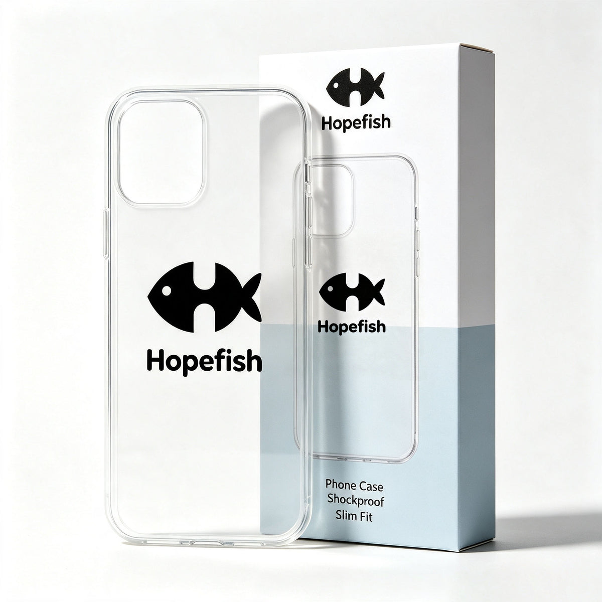 Hopefish Clear Shockproof Mobile Phone Case, Thin Light‑Weight Transparent Protective Case