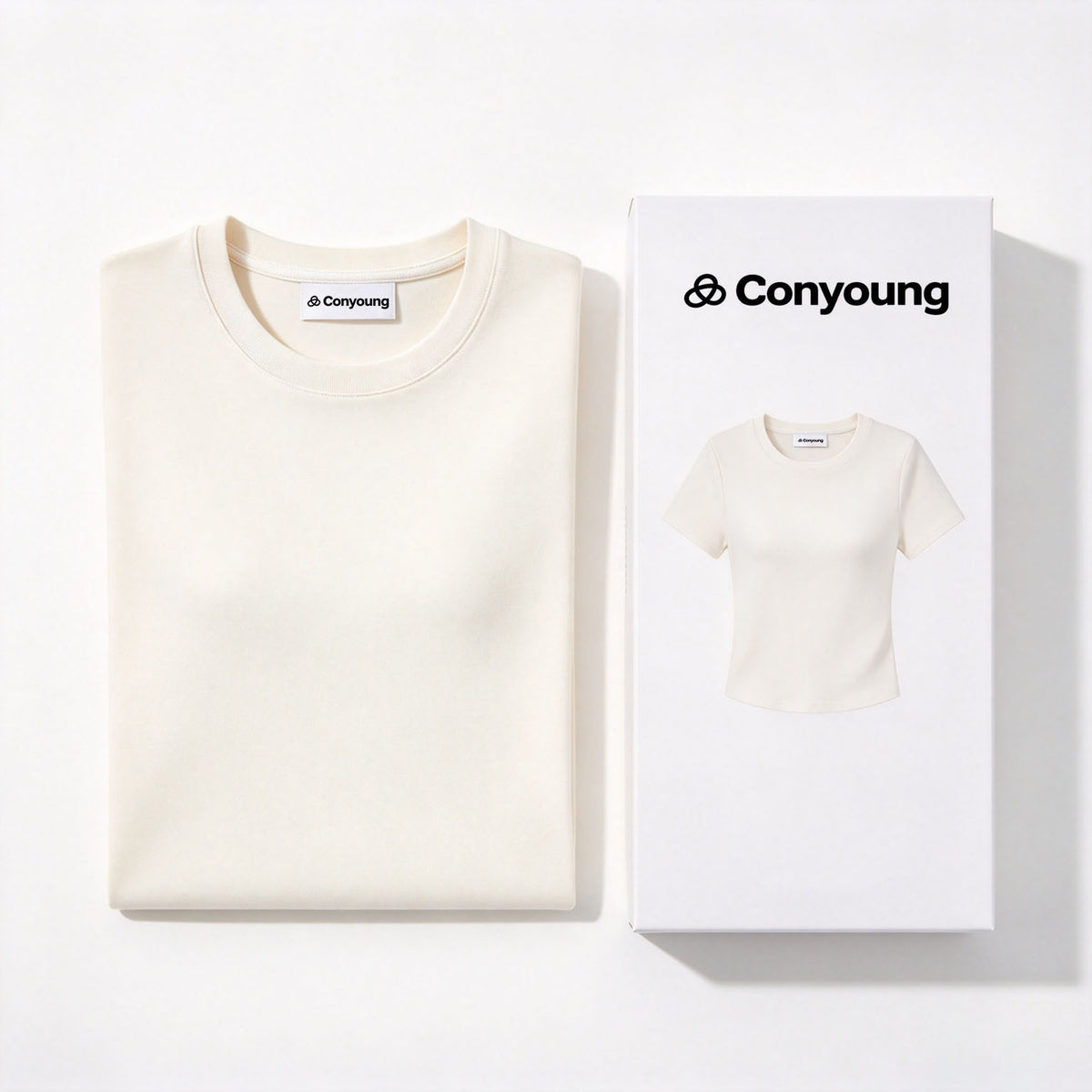 Conyoung Womens Crew Neck Short Sleeve T-Shirt, Slim Fit Cropped Basic Tee, Soft Stretchy Casual T-Shirts for Women Daily Wear