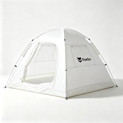 FoxGo Portable Camping Dome Tent, Quick Setup Weather‑Resistant Tent, Breathable Family Tent for Outdoor Backpacking Beach Park