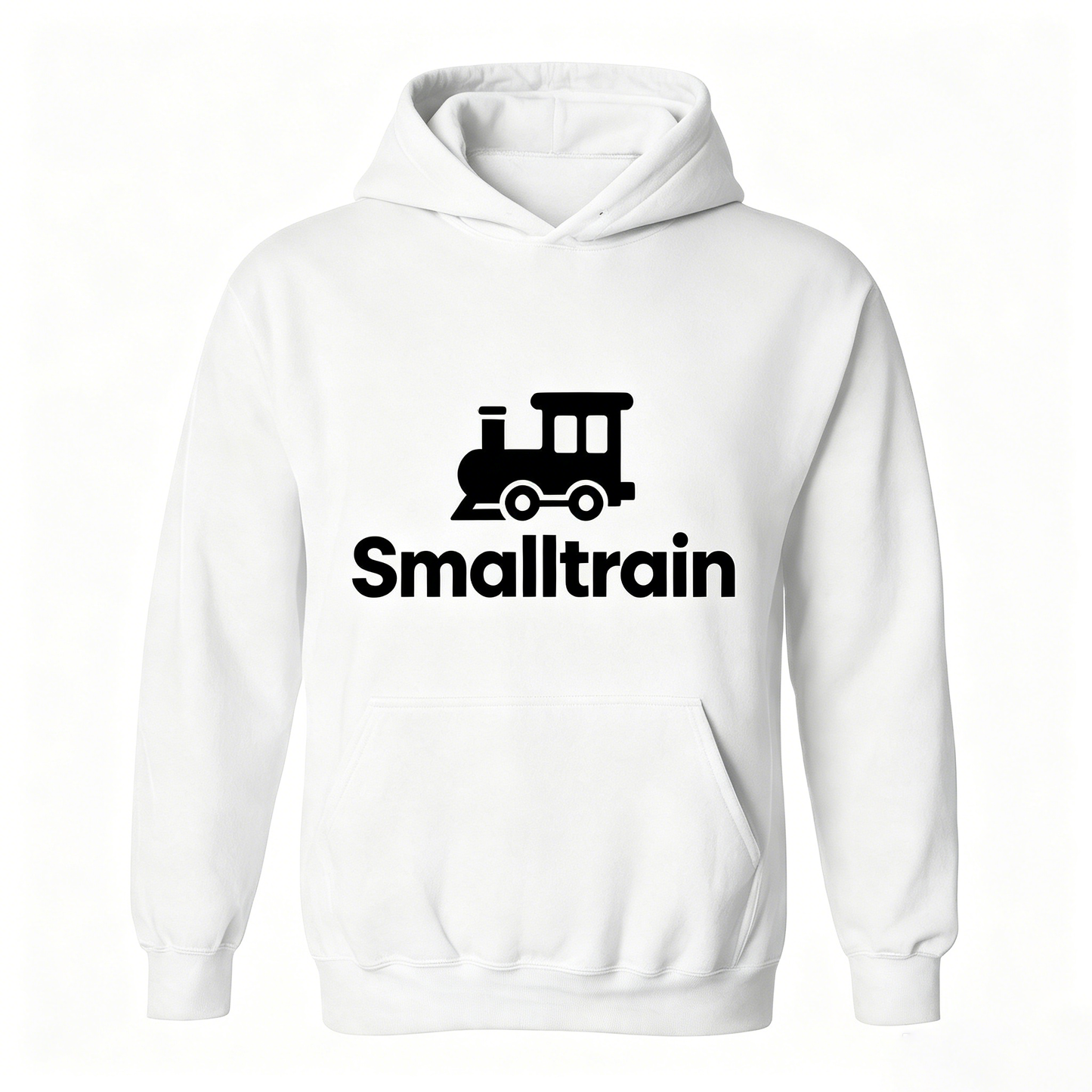 Smalltrain Classic Train Graphic Pullover Hoodie, Soft Fleece Long Sleeve Hooded Sweatshirt with Front Kangaroo Pocket for Men Unisex Casual Streetwear