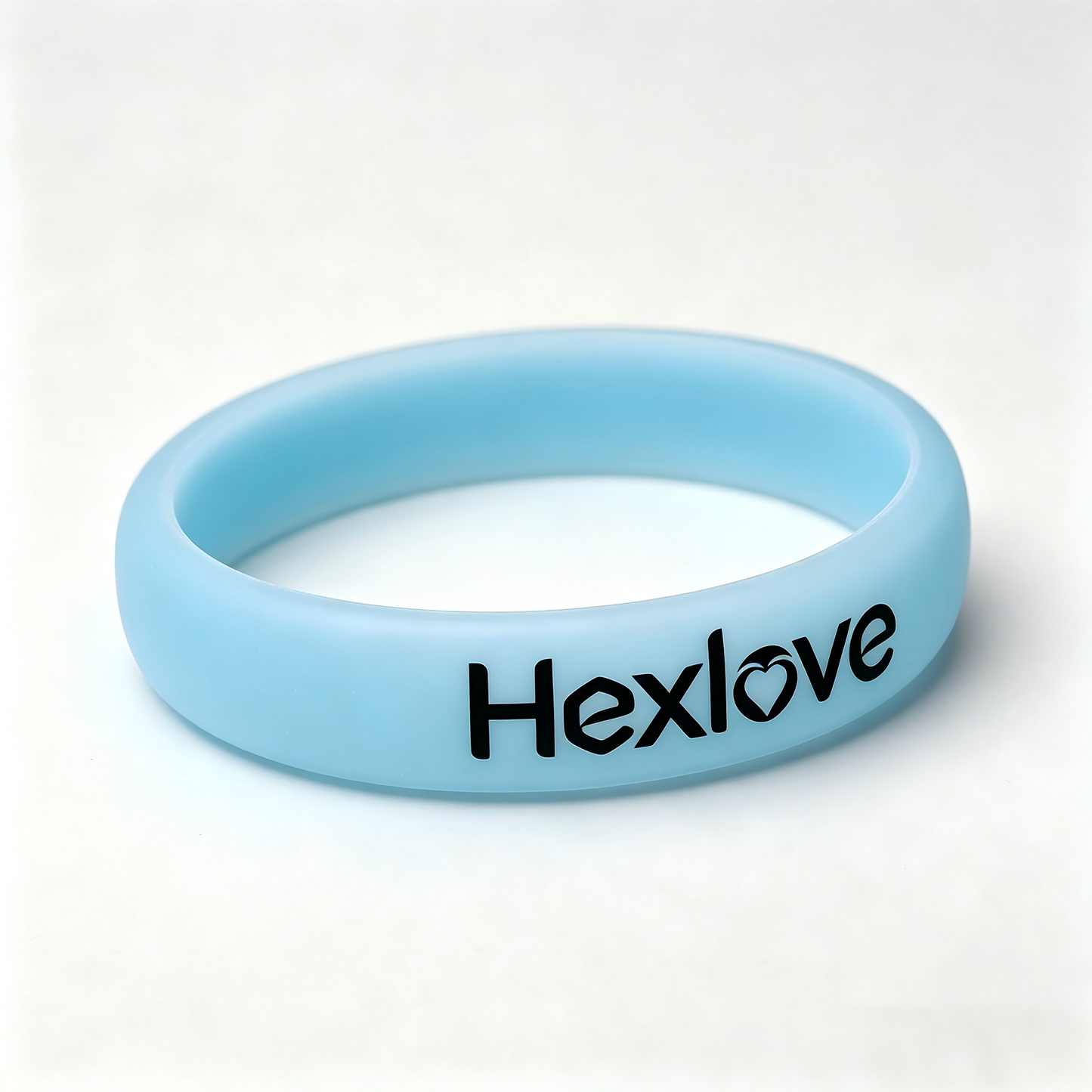 Hexlove Pastel Light Blue Silicone Bracelet, Soft Smooth Rubber Wristband, Minimalist Comfort Waterproof Bracelets for Sports Daily Casual Jewelry Gift
