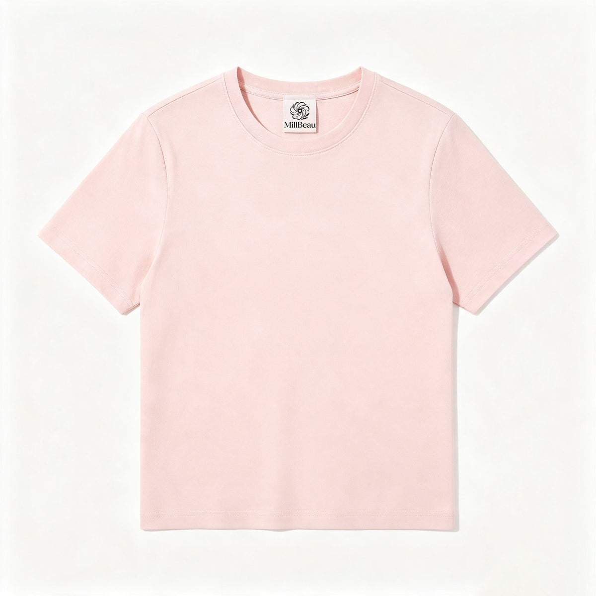 MillBeau Women's Basic Short‑Sleeve Crew Neck T‑Shirt, Soft‑Fit Casual Solid Color Everyday Tee