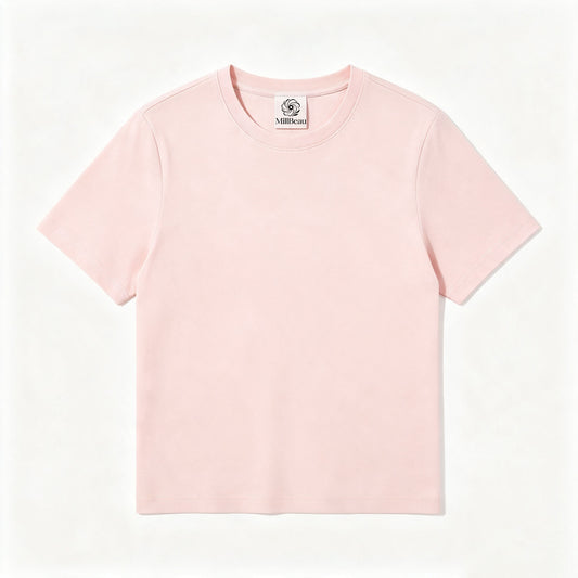 MillBeau Women's Basic Short‑Sleeve Crew Neck T‑Shirt, Soft‑Fit Casual Solid Color Everyday Tee