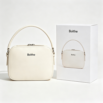 Bolthe Women’s Mini Handbag, Elegant Cream Top Handle Box Purse, Compact Crossbody Shoulder Bag, Fashion Satchel for Daily Dating Party