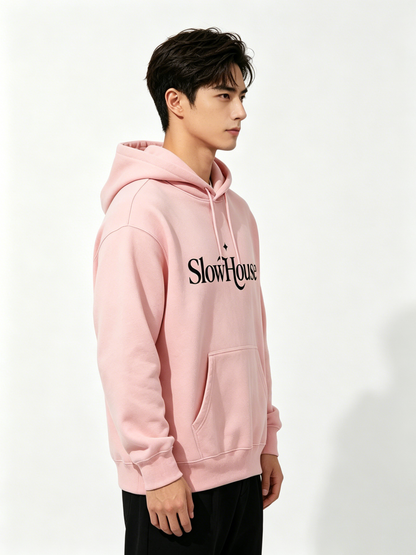 【SlowHouse Pink Hoodie】—— Cozy Comfort & Minimalist Style for Everyday