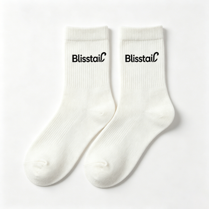Blisstail 3 Pairs Soft Cotton Crew Socks Breathable Mid Calf Casual Sports Socks Unisex