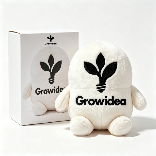Growidea Round‑Shaped White Plush Stuffed Toy, Cute Squishy Sitting Character Plush Doll For Home Decor & Gift‑Giving
