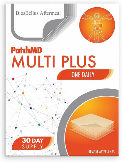 BiosBellus Aftermeal Multi Plus Vitamin Supplement Patches, Daily Transdermal Vitamin Patches, 30 Day Supply, 8 Hour Wear