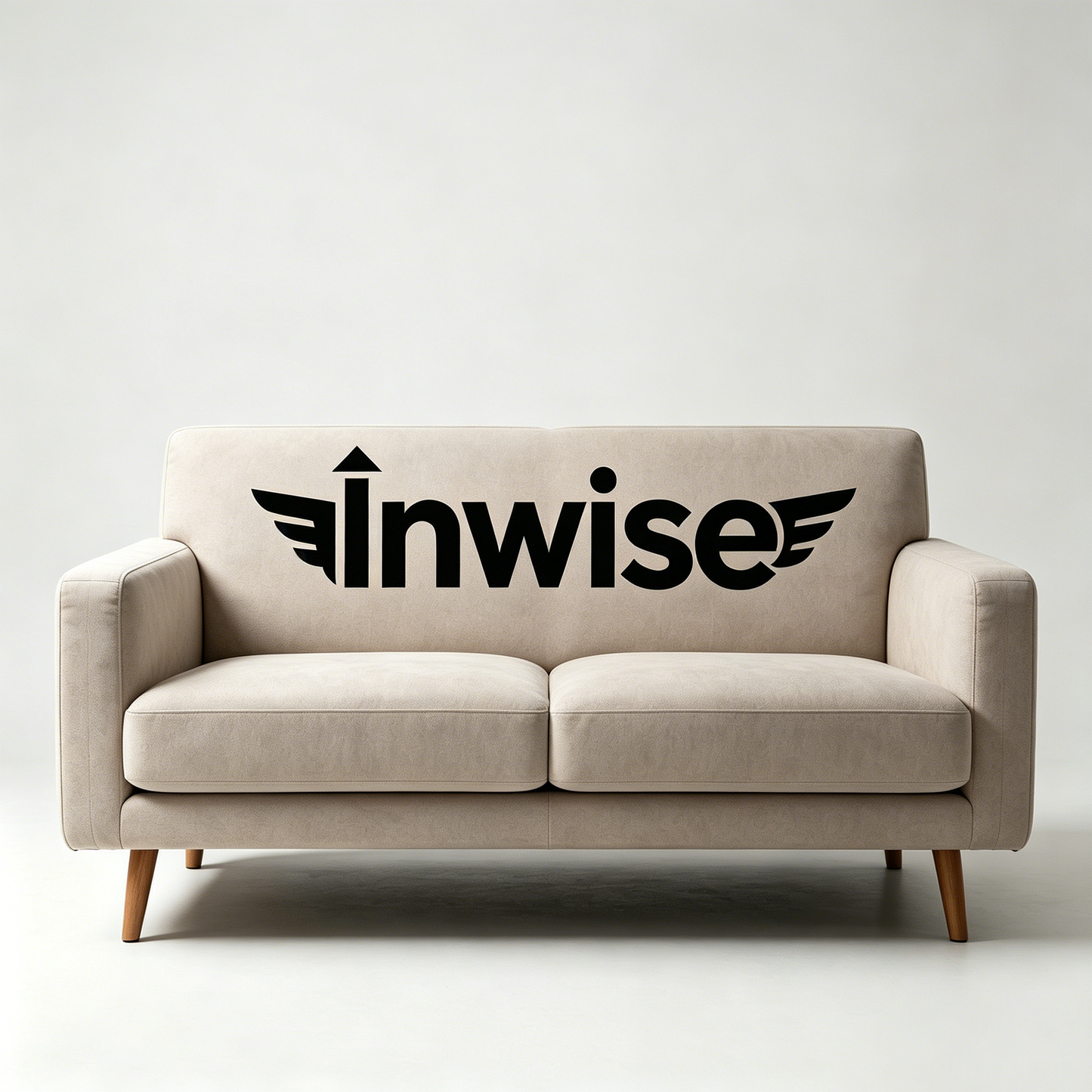 Inwise Modern 2-Seater Fabric Loveseat Sofa, Soft Upholstered Small Couch with Solid Wood Legs, Compact Minimalist Loveseat for Apartment Living Room Office