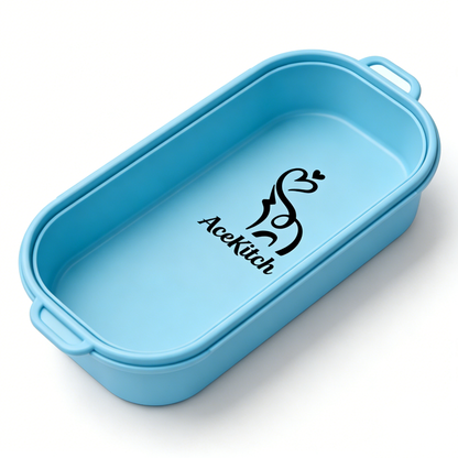 【AceKitch Light Blue Rectangular Food Storage Dish】—— Versatile Kitchen Essential for Food Prep & On-the-Go Meals