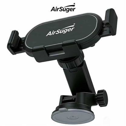 AirSuger Car Phone Mount, Universal Dashboard Windshield Phone Holder with Strong Suction Cup, Adjustable Hands-Free Cell Phone Stand for iPhone, Samsung, All Smartphones