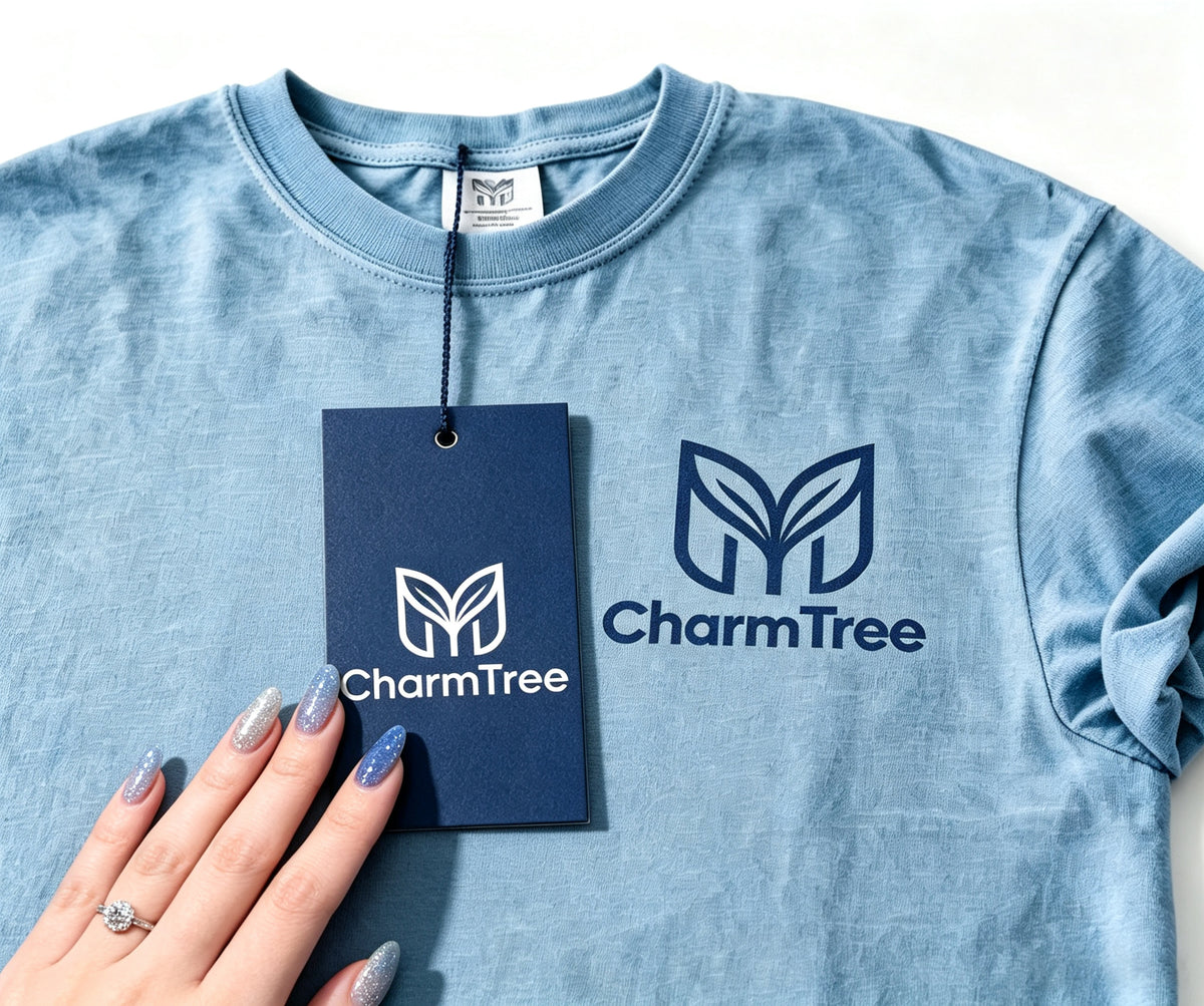 CharmTree Women's Crew‑Neck Short‑Sleeve T‑Shirt, Casual Relaxed‑Fit Everyday Tee, Soft Lightweight Dusty‑Blue Summer Top for Daily Travel Workout