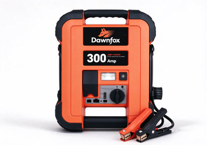Dawnfox 300 Amp Rechargeable Car Jump Starter, Portable Heavy Duty Battery Booster Pack with LED Light, USB Charging Port for 12V Gas & Diesel Vehicles