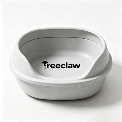 Treeclaw Open‑Top Cat Litter Box, Low Entry Anti‑Spill Kitty Litter Pan, Easy‑Clean Pet Toilet for Small Medium Cats