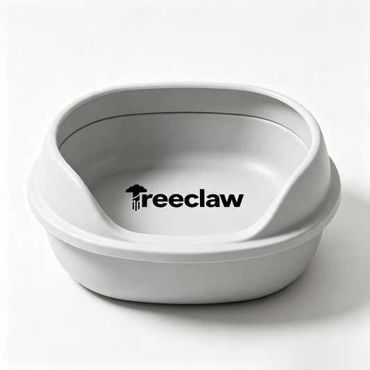 Treeclaw Open‑Top Cat Litter Box, Low Entry Anti‑Spill Kitty Litter Pan, Easy‑Clean Pet Toilet for Small Medium Cats