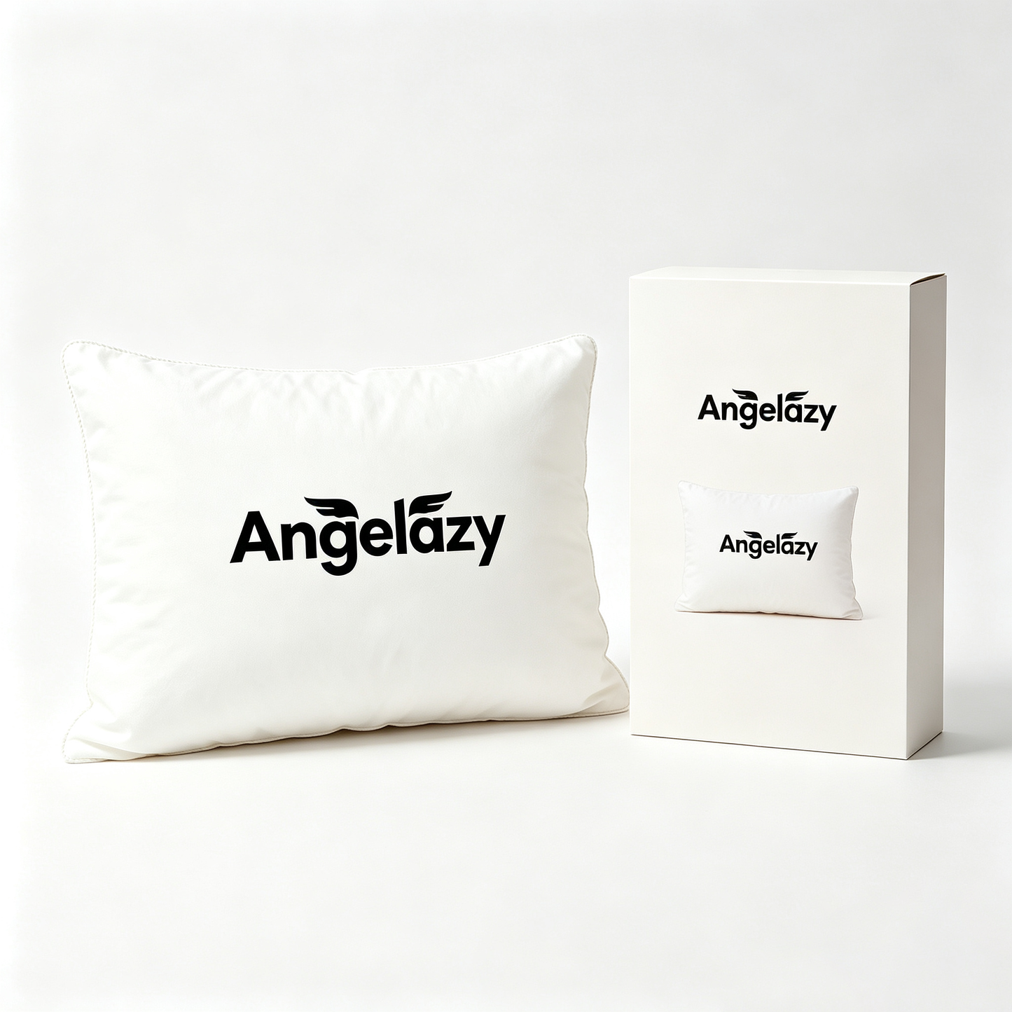 Angelazy Soft Fluffy Bed Sleep Pillow, Vacuum Compressed Breathable Support Pillow, Cooling Skin-Friendly Rectangle Pillow for Bedroom Hotel Home Rest