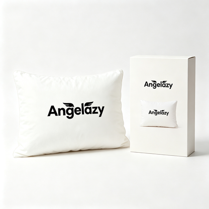 Angelazy Soft Fluffy Bed Sleep Pillow, Vacuum Compressed Breathable Support Pillow, Cooling Skin-Friendly Rectangle Pillow for Bedroom Hotel Home Rest
