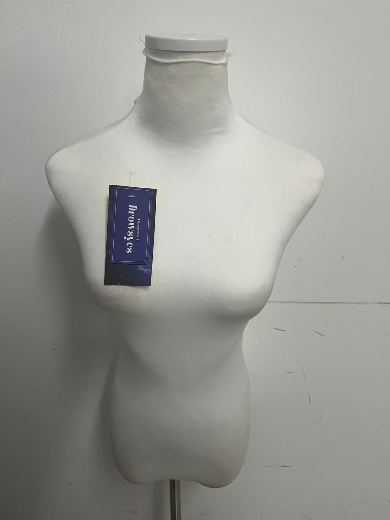 Drowsyes Female Half Body Cloth Covered Mannequin, Dress Form for Clothing Display, Detachable Neck Design for Boutiques & Window Shows
