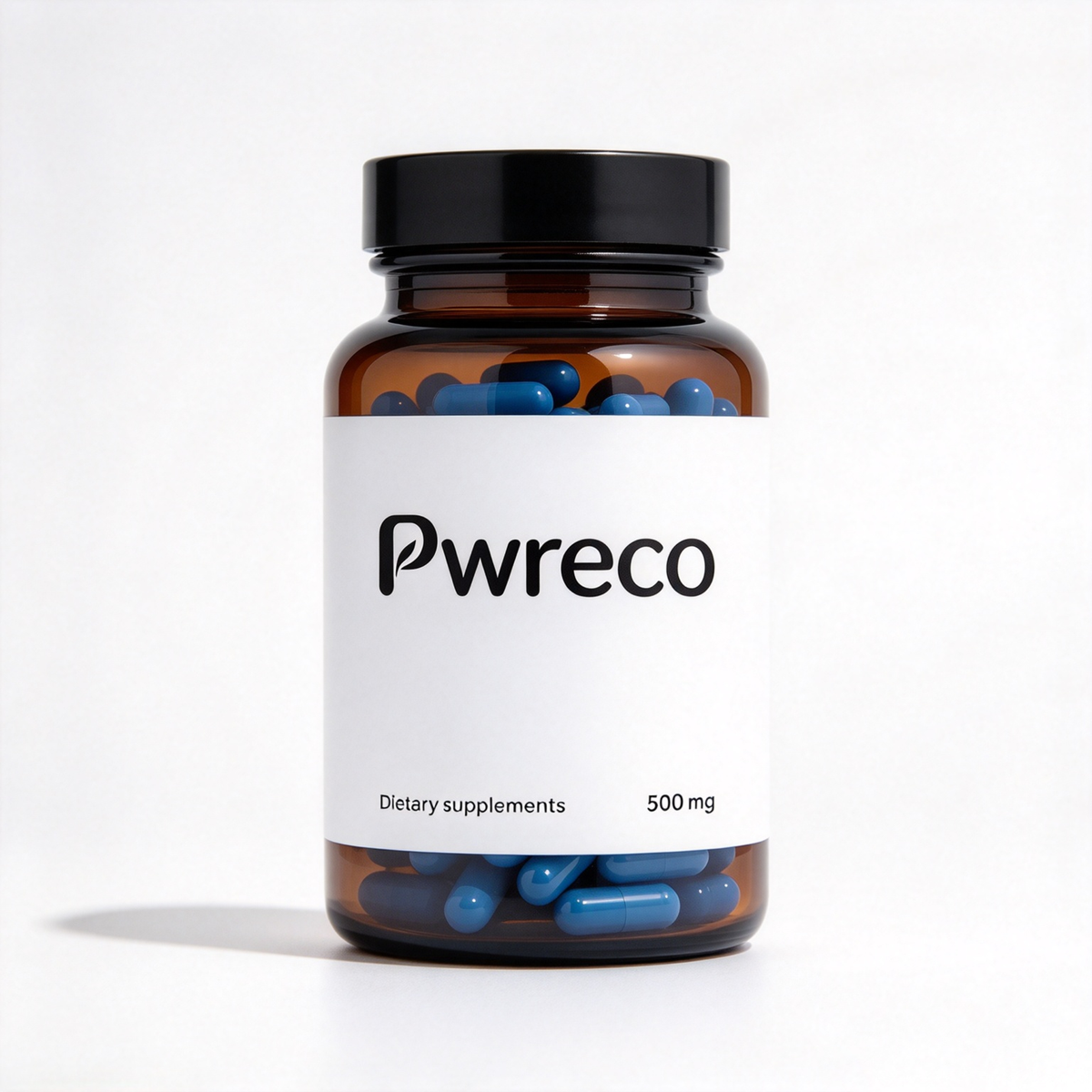 Pwreco Daily Dietary Supplement Capsules, 500mg Per Capsule, Natural Nutritional Support Capsules for Adult Daily Wellness