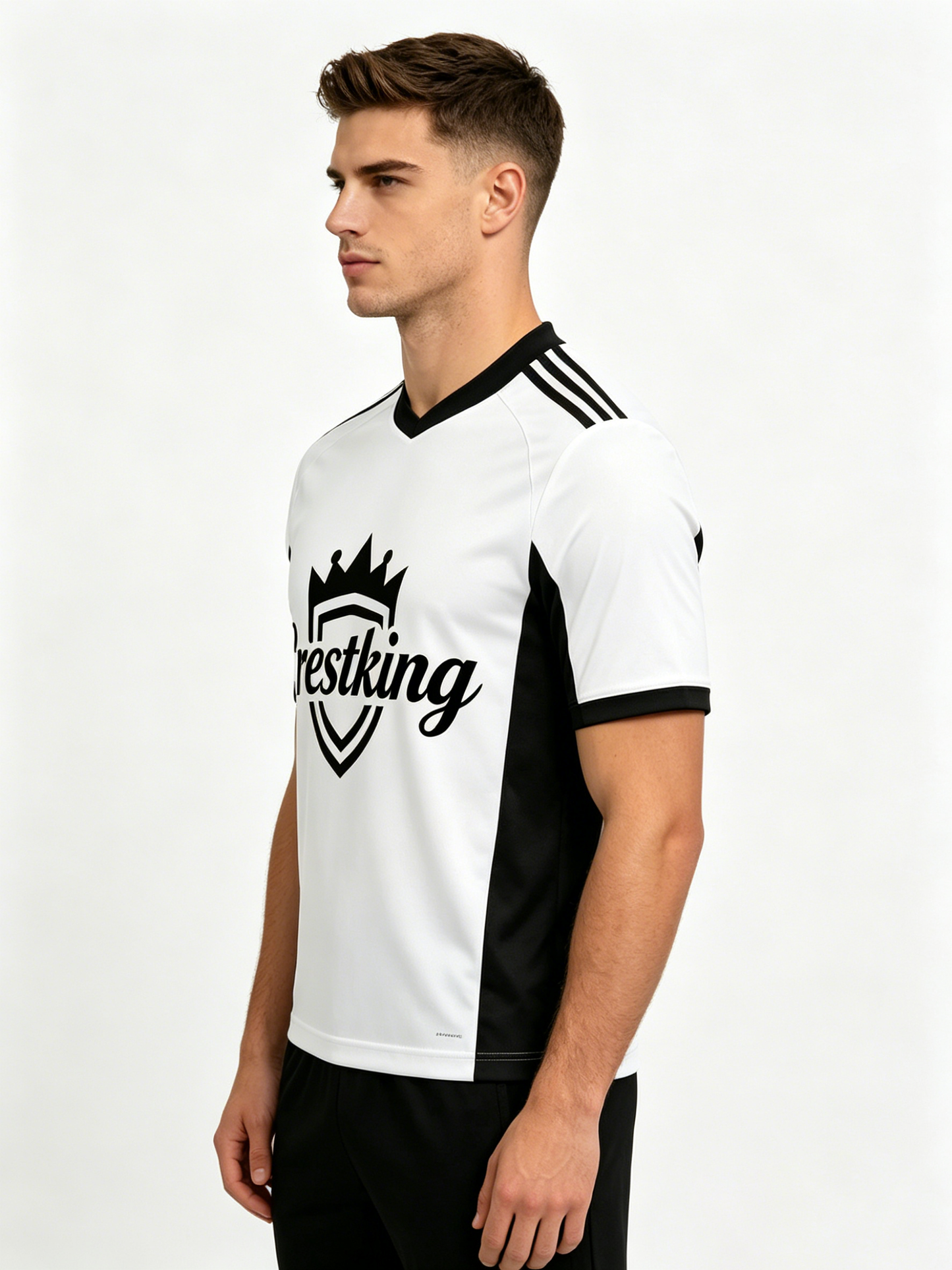 【Crestking Black & White Sport Jersey】—— Performance-Ready Style for Training & Street
