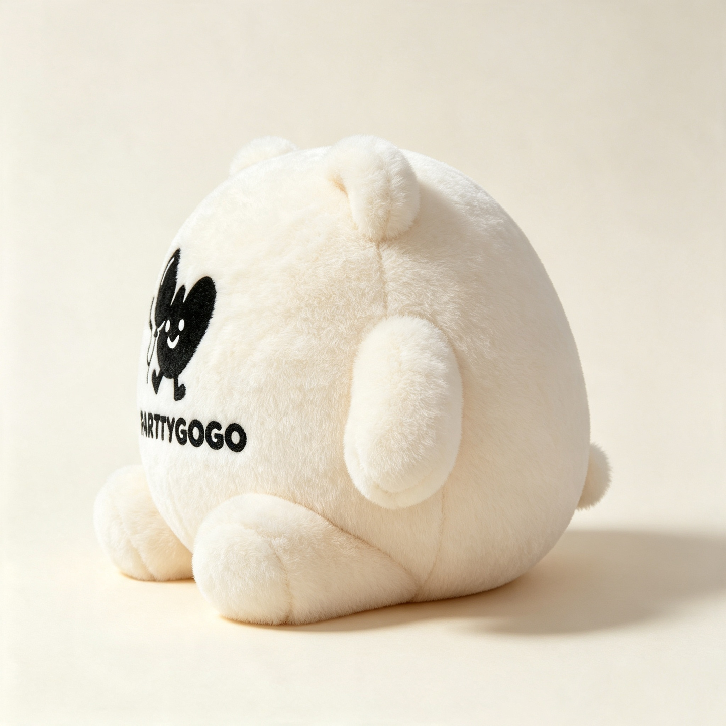 PARTTYGOGO Cream Round Chubby Bear Plush Pillow, Ultra Soft Fluffy Stuffed Animal Toy for Home Decor, Gift for Kids & Adults