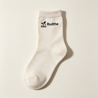 Budthe Casual Crew Socks, Comfort Mid‑Length Socks for Daily Wear, 4 Pack