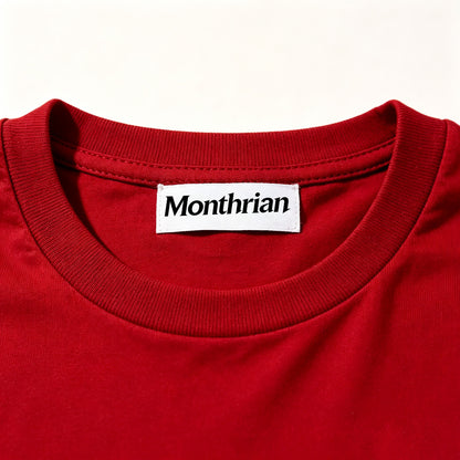Monthrian Men's Short Sleeve Crew Neck T-Shirt, Solid Red Basic Casual Tee, Soft Breathable Cotton T Shirt for Daily Wear Outdoor Activities
