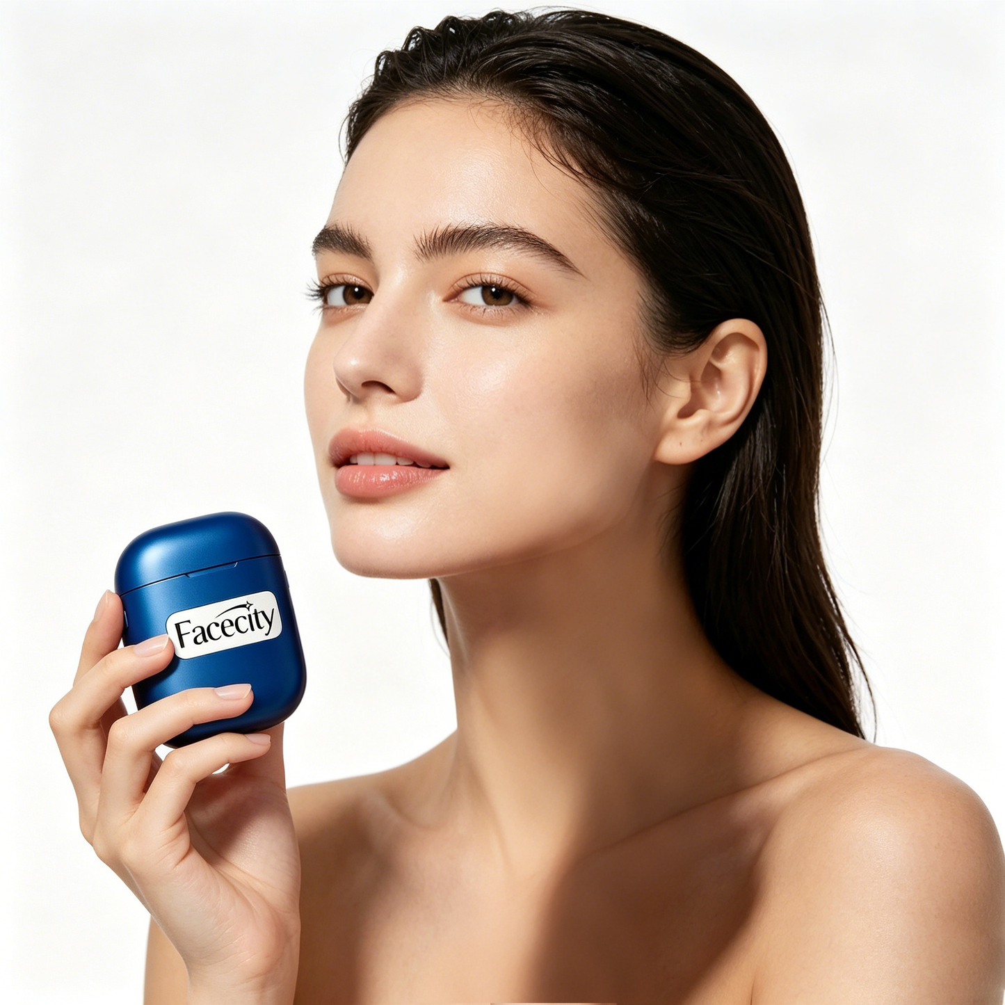 Facecity Portable Facial Skin Care Device, Mini Blue Beauty Instrument for Home & Travel, Rechargeable Skin Massager for Daily Skincare Routine