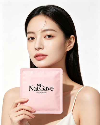 NatGave Hydrating Beauty Facial Masks, 8 Sheets Per Box, Natural Plant Extract Moisturizing Sheet Mask, Soothing Calming Glow Mask For Dry Sensitive Skin, Daily Skin Care Treatment For Women