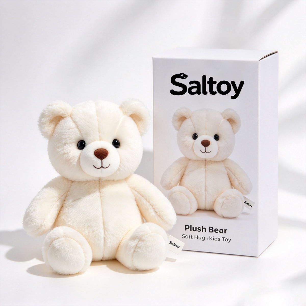 Saltoy Teddy Bear Plush Toy, Soft Stuffed Animal Bear Doll, Cuddly Hugging Plush Companion for Kids and Adults, Ideal Home Decor and Gift Option