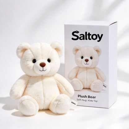 Saltoy Teddy Bear Plush Toy, Soft Stuffed Animal Bear Doll, Cuddly Hugging Plush Companion for Kids and Adults, Ideal Home Decor and Gift Option
