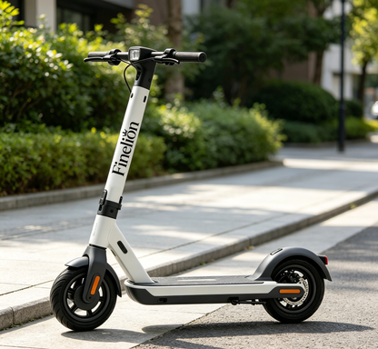 Finelion Foldable Electric Scooter for Adults, Long Range Commuter E-Scooter with LED Headlight & Rear Brake Light, Anti-Slip Deck Shock Absorbing Electric Kick Scooter for Urban Daily Travel