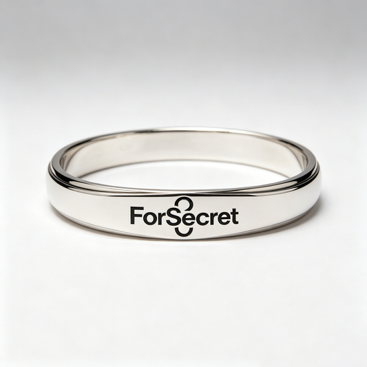 ForSecret Polished Silver Bangle Bracelet, Minimalist Smooth Solid Cuff Bracelet, Tarnish Resistant Daily Stackable Wrist Jewelry Gift for Women Men