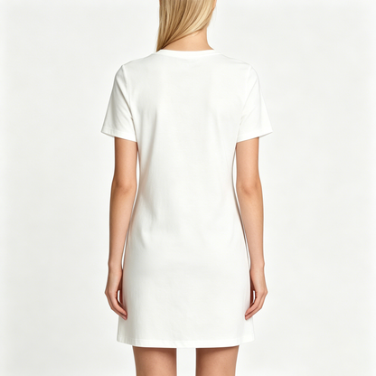 Wearidae Women's Short Sleeve Mini T-Shirt Dress, Casual Crew Neck Loose Fit Above Knee Tee Dress, Everyday Basic Soft Short Dress for Summer Daily Wear
