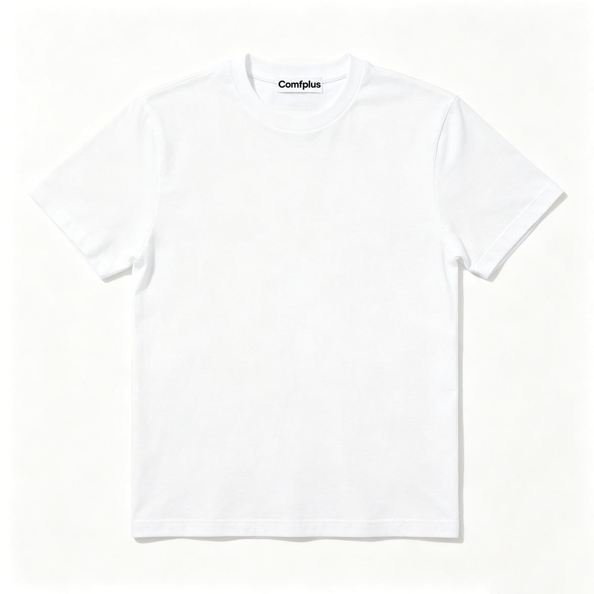 Comfplus Men's Short Sleeve Crew Neck T-Shirt, Solid White Basic Casual Tee, Soft Breathable Cotton T Shirt for Daily Wear Outdoor Activities