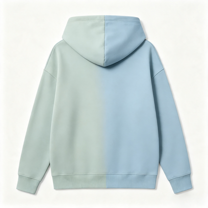 Heatsea Split‑Color Fleece Lined Pullover Hoodie, Unisex Soft Warm Drawstring Hooded Sweatshirt With Kangaroo Pocket