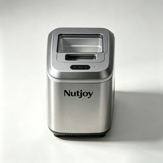 Nutjoy Countertop Ice Maker Machine, Portable Self‑Cleaning Ice Cube Maker, Compact Stainless‑Steel Ice Machine for Home, Kitchen, Office & Party