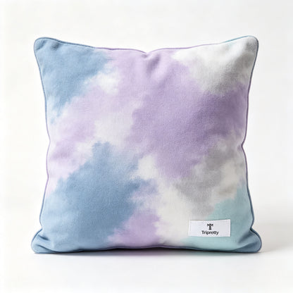 Tripretty Decorative Throw Pillows Set of 2, Pastel Cloud Tie Dye Square Accent Pillows, Soft Plush Cushions for Sofa Couch Bedroom Living Room Home Decor
